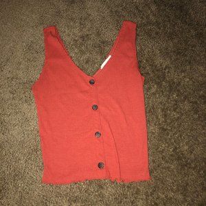 Caution to the Wind rust V neck tank top size S